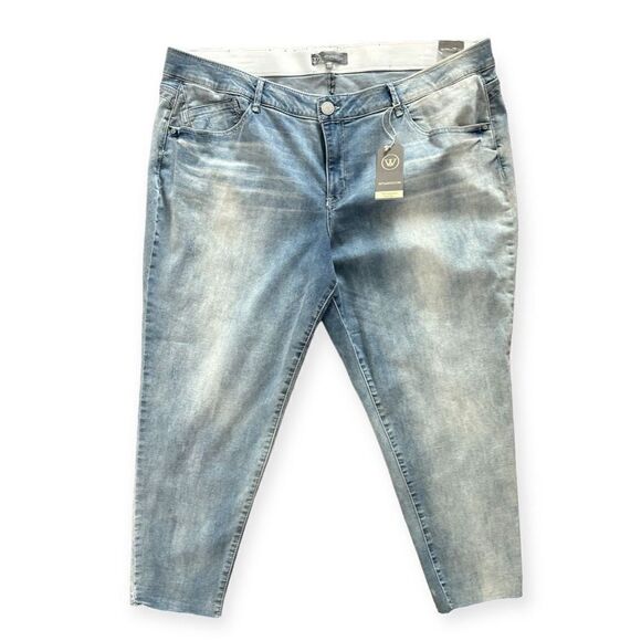 WIT & WISDOM 'Ab'Solution Raw Hem Skimmer Jean in Blue Size 24W NEW - Picture 11 of 11